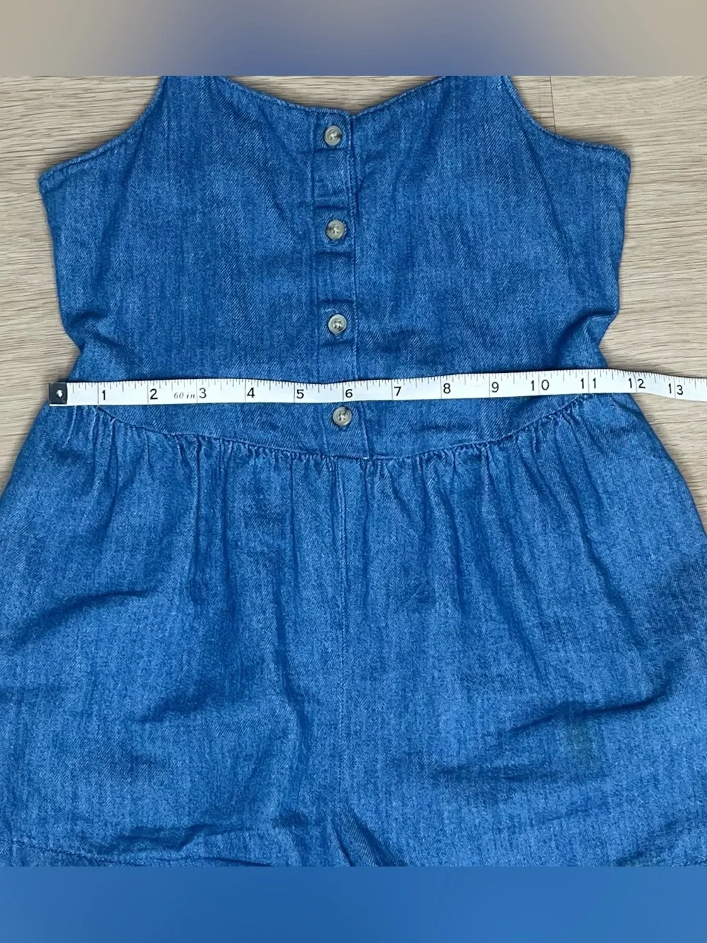 Old Navy Blue Denim Girls' Romper with Button Front